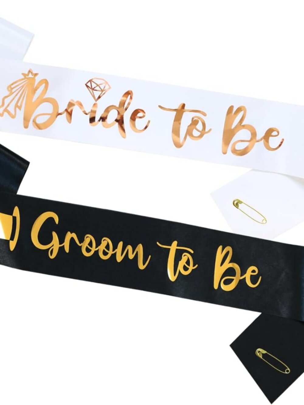 2 Pack Bride and Groom to be Sash Set Bachelorette Party Bridal Shower Decoratio